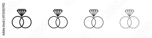 Ring icon collection. Line vector sign, symbol for web and mobile