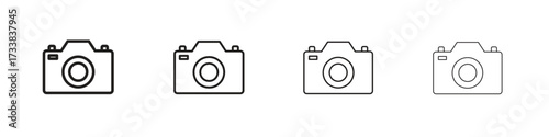 Retro camera icon collection. Line vector sign, symbol for web and mobile