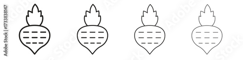 Radish icon collection. Line vector sign, symbol for web and mobile