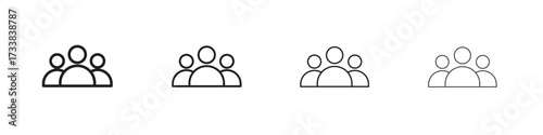 people icon collection. Line vector sign, symbol for web and mobile
