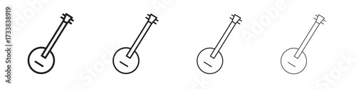 Banjo icon collection. Line vector sign, symbol for web and mobile