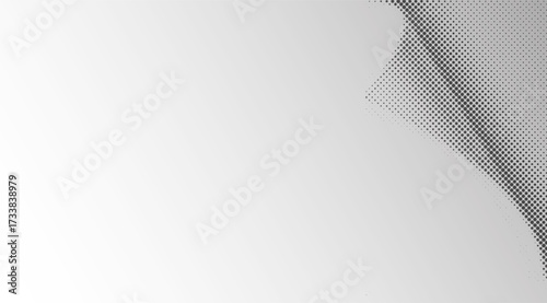 Subtle gray halftone pattern gracefully fades into a soft white gradient background, creating a sophisticated and contemporary minimalist graphic design for creative projects