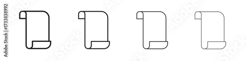 Paper Scroll icon collection. Line vector sign, symbol for web and mobile