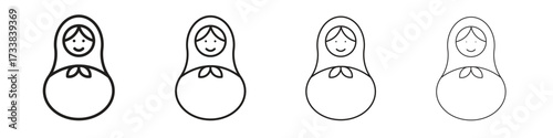 Nesting dolls icon collection. Line vector sign, symbol for web and mobile