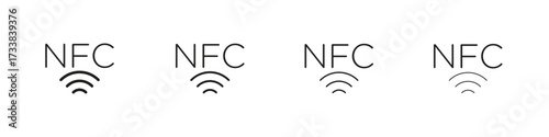 NFC icon collection. Line vector sign, symbol for web and mobile