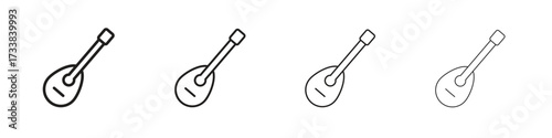 Mandolin icon collection. Line vector sign, symbol for web and mobile