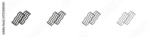 Bacon icon collection. Line vector sign, symbol for web and mobile