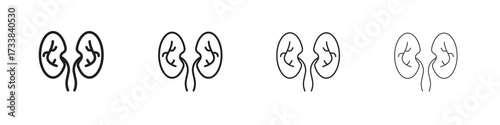 Kidneys icon collection. Line vector sign, symbol for web and mobile
