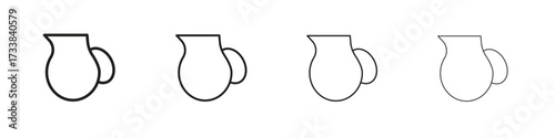 Jug icon collection. Line vector sign, symbol for web and mobile