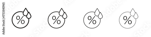 Humidity icon collection. Line vector sign, symbol for web and mobile