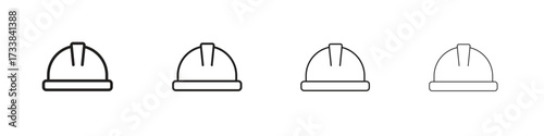 Hard hat icon collection. Line vector sign, symbol for web and mobile