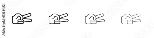 Hand scissors icon collection. Line vector sign, symbol for web and mobile