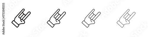 Hand Horns icon collection. Line vector sign, symbol for web and mobile