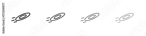 Flying disc icon collection. Line vector sign, symbol for web and mobile