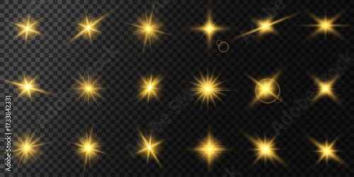Lens Flare, light glow effect. sun or realistic shining star with backlight effect.
bokeh glitter and sparkles or sparkles on transparent background.
