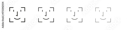 Face id icon collection. Line vector sign, symbol for web and mobile