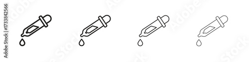 Eye dropper half icon collection. Line vector sign, symbol for web and mobile
