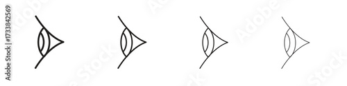 Eye side icon collection. Line vector sign, symbol for web and mobile