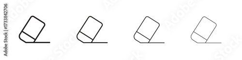 Eraser icon collection. Line vector sign, symbol for web and mobile