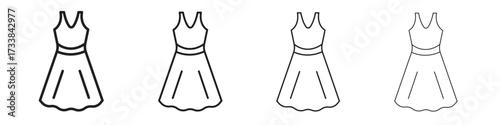Dress icon collection. Line vector sign, symbol for web and mobile