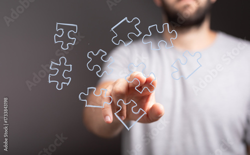 Abstract image of a man con...