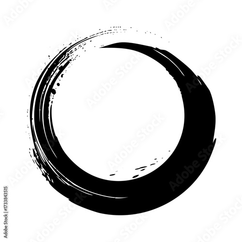 A classic black circle with distressed, worn edges, useful for bold graphics and overlays