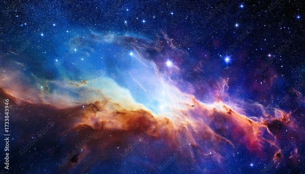 Fototapeta premium Vibrant Nebula In Deep Space With Sparkling Stars