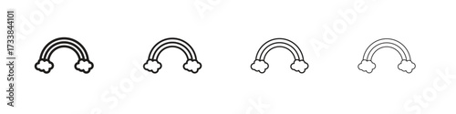 Cloud rainbow icon collection. Line vector sign, symbol for web and mobile