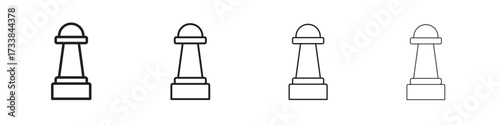 Chess pawn icon collection. Line vector sign, symbol for web and mobile