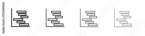Chart gantt icon collection. Line vector sign, symbol for web and mobile