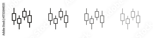 Chart candlestick icon collection. Line vector sign, symbol for web and mobile