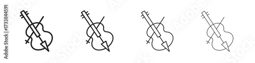 Cello icon collection. Line vector sign, symbol for web and mobile