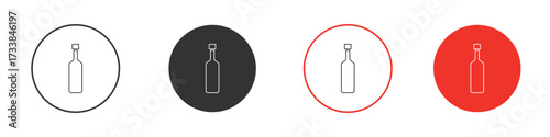 Wine bottle icon solid pictogram. Vector isolated illustration