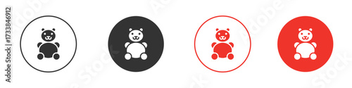 Teddy bear icon solid pictogram. Vector isolated illustration