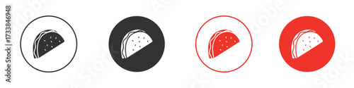 Taco icon solid pictogram. Vector isolated illustration