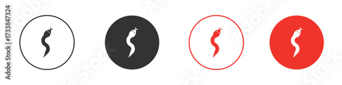 Snake icon solid pictogram. Vector isolated illustration