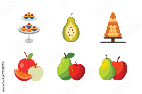 Colorful assortment of sweet treats and fresh fruits