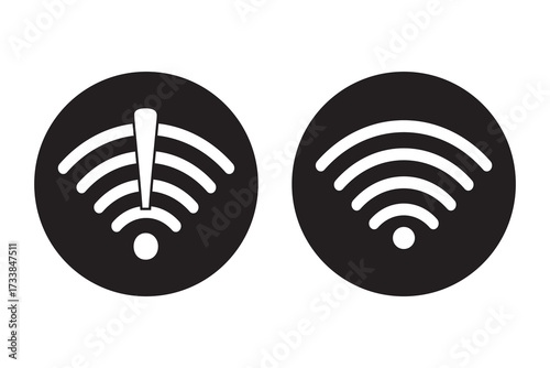 Online offline wifi icon vector. On off internet network concept