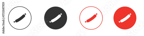 Sausage icon solid pictogram. Vector isolated illustration