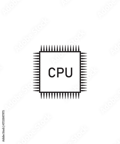 cpu icon, vector best line icon.