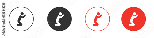 Person Praying icon solid pictogram. Vector isolated illustration