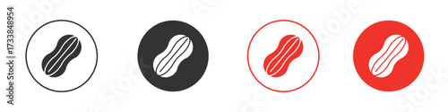 Peanut icon solid pictogram. Vector isolated illustration