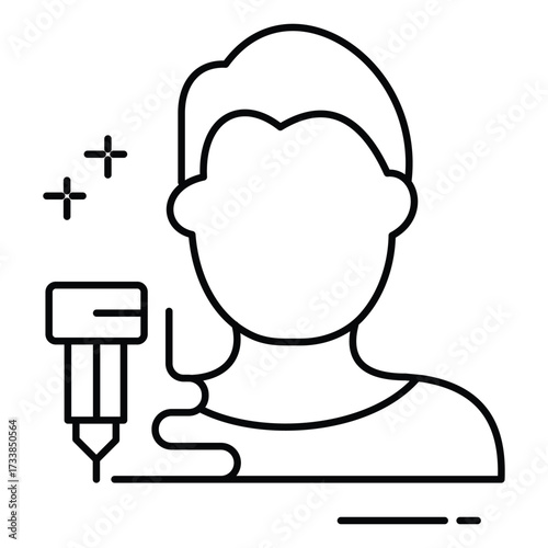 Human Body Printing Icon Showing Advanced Bioprinting Technology for Medical Research Applications