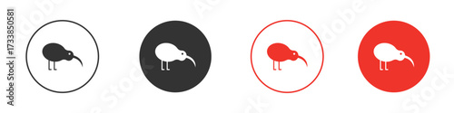 Kiwi bird icon solid pictogram. Vector isolated illustration