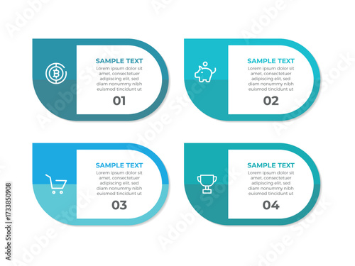 Timeline infographic design element and number options. Business concept with 4 steps. Can be used for workflow layout, diagram, annual report, web design. Vector business template for presentation.