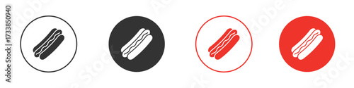 Hotdog icon solid pictogram. Vector isolated illustration