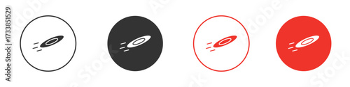 Flying disc icon solid pictogram. Vector isolated illustration