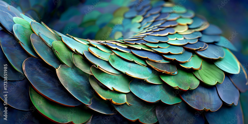 Obraz premium Fantasy Serpent Scales Close-Up 