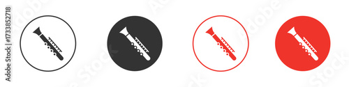 Clarinet icon solid pictogram. Vector isolated illustration