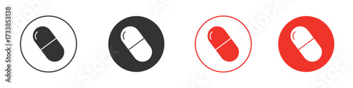 Capsules icon solid pictogram. Vector isolated illustration